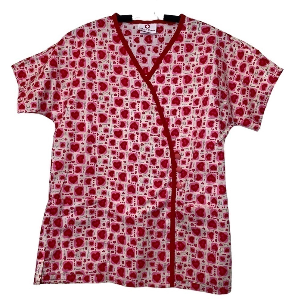 WHITE Cross Colorful Scrubs with Pockets